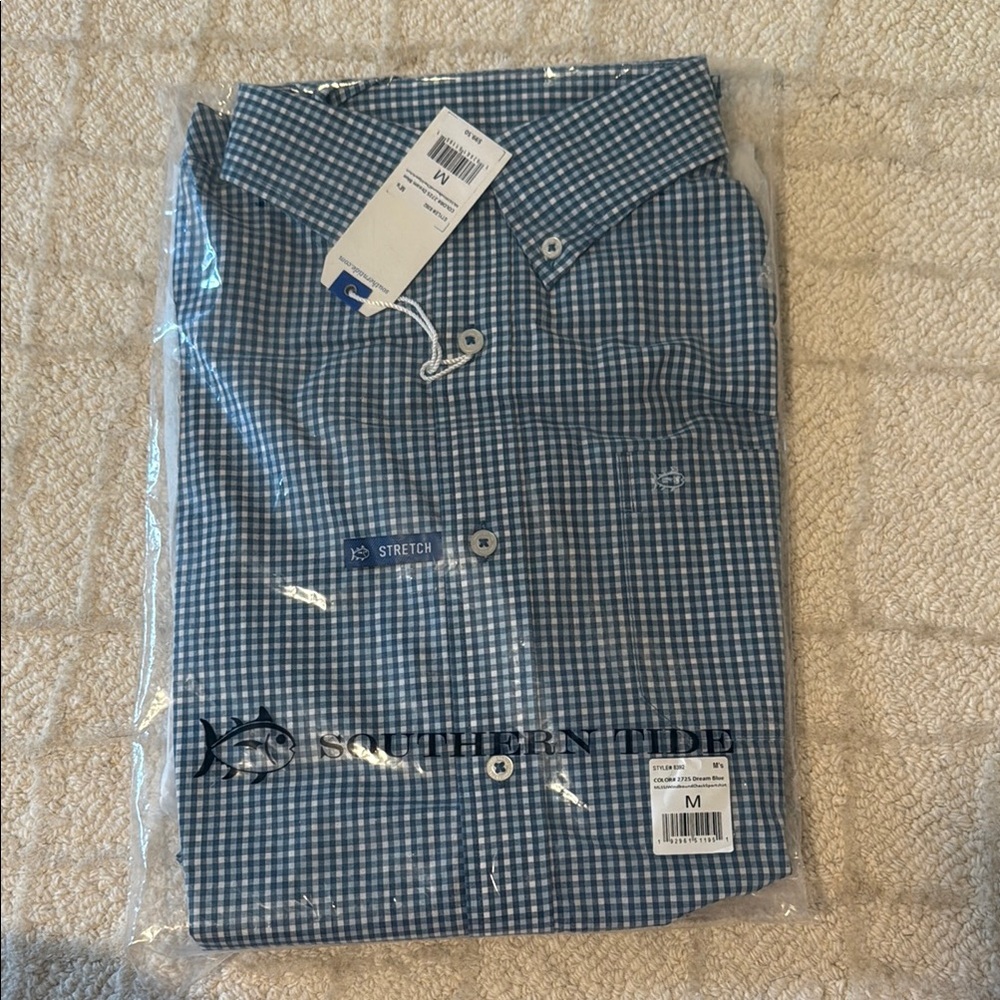 Southern Tide Blue Checkered Men's Shirt